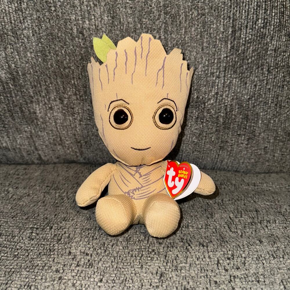 Ty Beanie Baby Marvel Baby Groot Mini Plush New w/ Tags‎ Guardians of the Galaxy